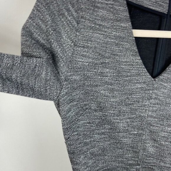 Madewell V-Neck Mini Dress Long Sleeves Grey Size 0 Bridgewalk Flare A-Line Boho - Picture 8 of 9